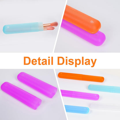 10PCS Plastic Toothbrush Case Five Colors Portable Dust-proof Toothbrush Cases Toothbrushes Holder for Daily and Travel Use(10)