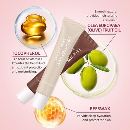 1Pcs Tinted Lip Balm Serum Makeup, Squeeze Hydrating Tint Lips Balms Serum Cosmetic, Women Care Glossy Nourishing Plumping Lip Stain Gloss Lipstick, Suitable for dry lips, Long-Lasting Color 01