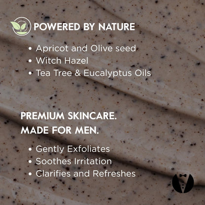 GROOM Face Scrub for Men | Gentle Daily or Weekly Exfoliator | Unplugs Pores for Clear, Smooth Skin | Unscented or Crisp Unisex Scent | 4 oz