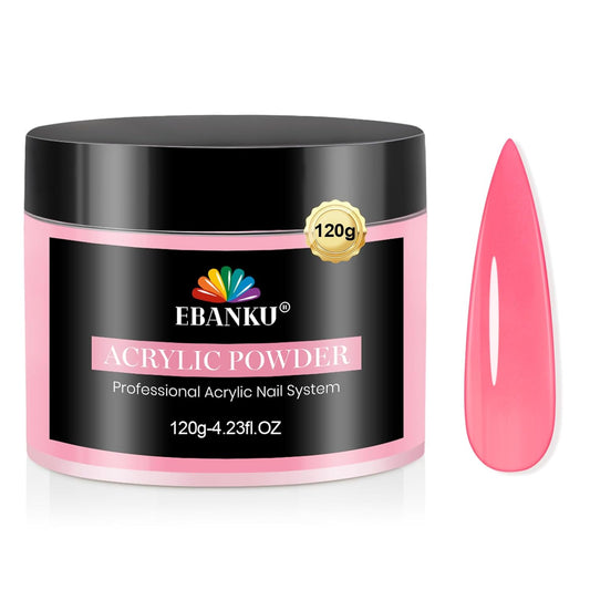 EBANKU Acrylic Powder, Apple Red Acrylic Nail Powder 120g/4.23oz Large Capacity Professional Nail Powder for Nail Acrylic Extension, Nail Carving, Long-Lasting, No Nail Lamp Needed