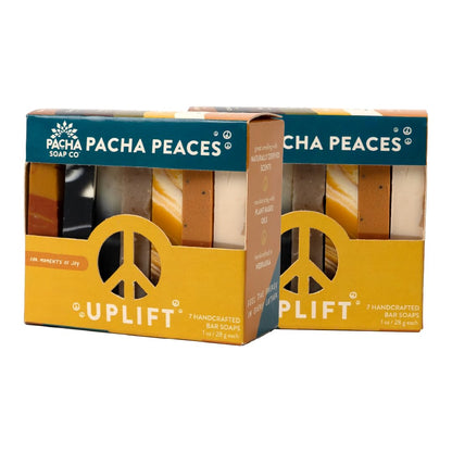Pacha Soap Co. Bar Soap, Pacha Peaces, Uplift, 2-Pack (4 oz ea) - Premium, Handcrafted, Hydrating, Natural Face Wash, Hand Cleanser, Body Wash, Soothing Essential Oils