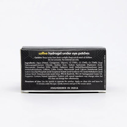 mCaffeine Coffee Hydrogel Under Eye Patches for Dark Circles & Puffiness Reduction | Caffeine & Hyaluronic Acid | Cooling Eye Patches with Moisture-Lock Technique for 2x Hydration - 30 Pairs | 90g