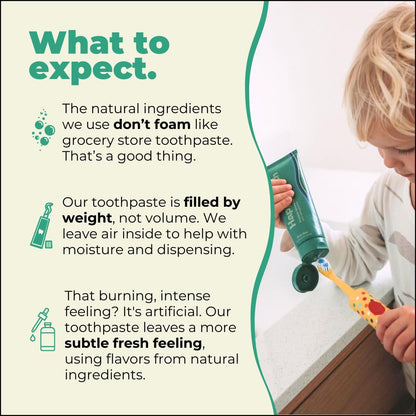 Happy Tooth Hydroxyapatite Toothpaste, Fluoride Free, Natural Whitening for Kids, Toddlers and Adults, SLS Free, Enamel Safe, Dentist Formulated with Clean Ingredients, Fresh Mint Flavor, 4.0 oz