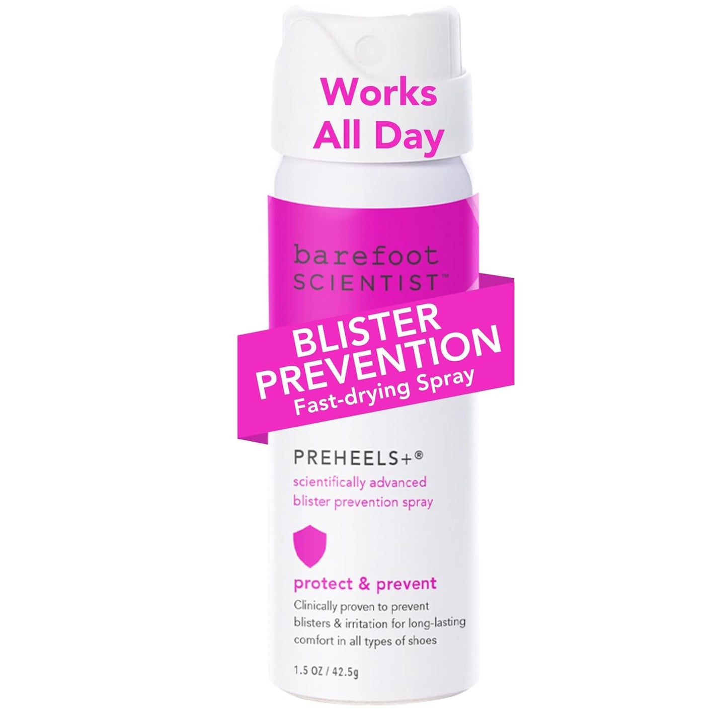 Barefoot Scientist PreHeels+ Blister Prevention Spray, Innovative Invisible Protective Barrier Against Blisters
