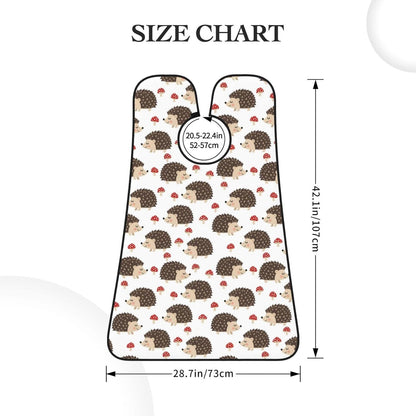 Adjustable Beard Catcher Apron, Autumn Hedgehogs Leaves Mushrooms Shave Bib, Non-Stick Waterproof Grooming Bib, Shaving Essential for Men Dad Christmas
