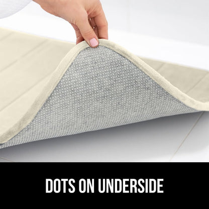 GORILLA GRIP Memory Foam Bath Mat, Soft Absorbent US Designed Bathroom Rug, Gripping Dots Machine Washable Bathmat, Cushioned Floor Mats, Shower Sink Rugs Room Décor Accessories, 30x20 Champagne