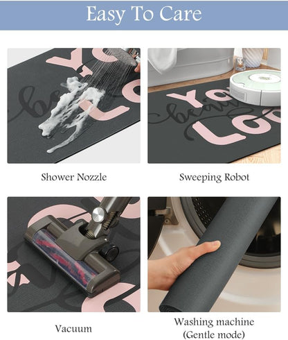 MontVoo-Bath Mat-Bathroom Mat Rug Non Slip Super Absorbent Stain Resistant Quick Dry Thin Bathroom Rug-Bath Mats for Bathroom Floor Bathtub Vanity-24 x35 Pink