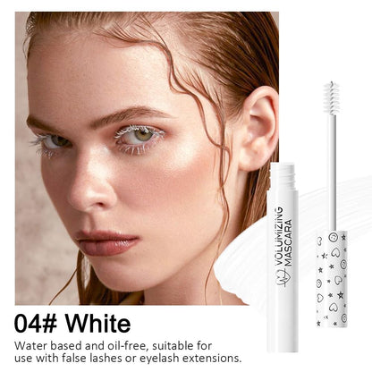 Colored White Mascara for Eyelashes Set,Colorful Waterproof for eyelashes Long lasting Charming Voluminous for Women Halloween Eye Makeup (1Pcs 04#White, F)