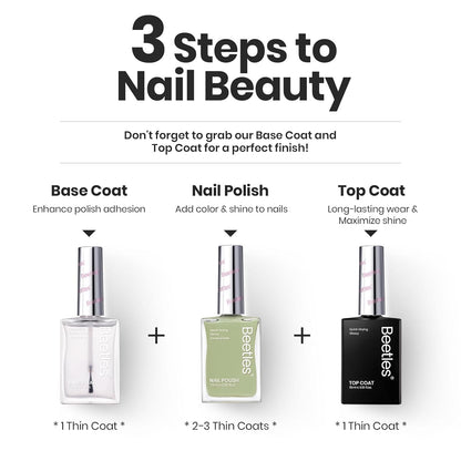 Beetles Nail Polish Set P176, 6 Colors Glitter Green Nude Natrual Pink Nail Lacquer Fast Drying & Long Lasting Finger Fall Nail Polish Glitter Effect for DIY Nail Art Salon at Home Gifts for Women