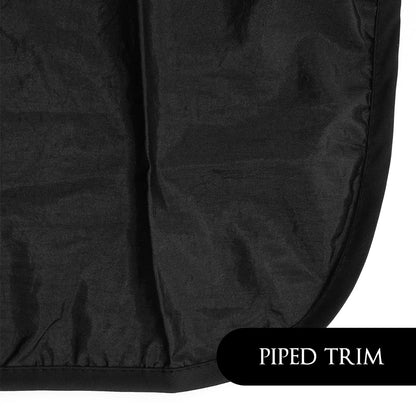Betty Dain Premier Barber Cutting/Styling Cape, Black Trim Piping, High-end Look, Soft, Lightweight, Water Resistant Nylon, Repels Hair, Snap Closure at Neck, Generous 54 x 60 inch Size, Black