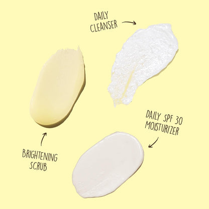 Sun Bum Skin Care Travel Essentials Kit | Cleanse, Brighten, Moisturize, Protect with Daily Cleanser, Brightening Face Scrub, and Daily Sunscreen Moisturizer | Includes Aloha Collection Travel Pouch