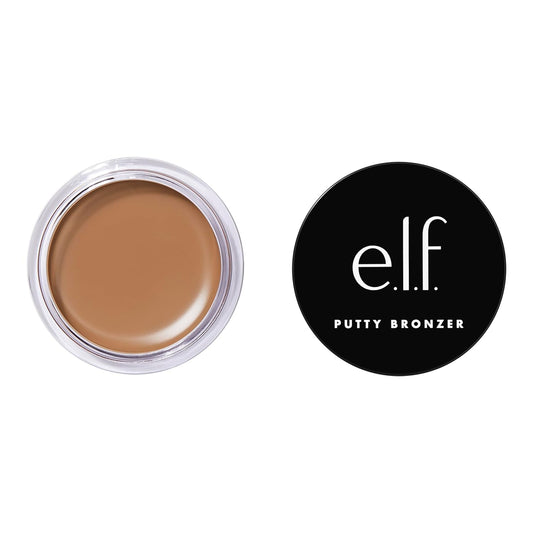 e.l.f. Putty Bronzer, Creamy & Highly Pigmented Formula, Creates a Long-Lasting Bronzed Glow, Infused with Argan Oil & Vitamin E, Tan Lines, 0.35 Oz