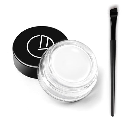 Eyeliner Gel Set,Long Lasting Waterproof With 5.51 IN Long Eyeliner Brush,High-Intensity Pigments Smudge-Proof Eye Liner Makeup Creamy Gel 5G-White