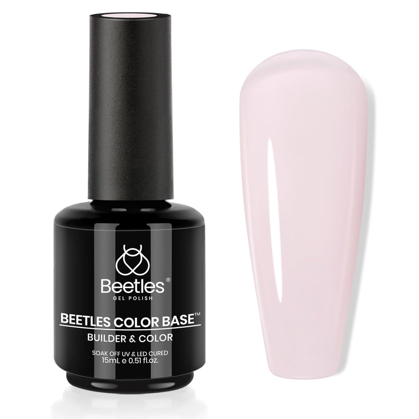 Beetles Pink Rubber Base Builder for Nails: Nail Strengthening Extension Sculpting Nail, Soak Off Long Lasting UV LED Gel Nail Polish Builder Base Coat