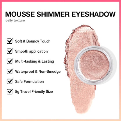 Glitter Shimmer Metallic Cream Eyeshadow Palette Makeup, Rose Gold Natural Single Mini Instant Holographic Eyeshadow For Women, Sombras Crema Para Ojos, Talc, Paraben & Cruelty Free