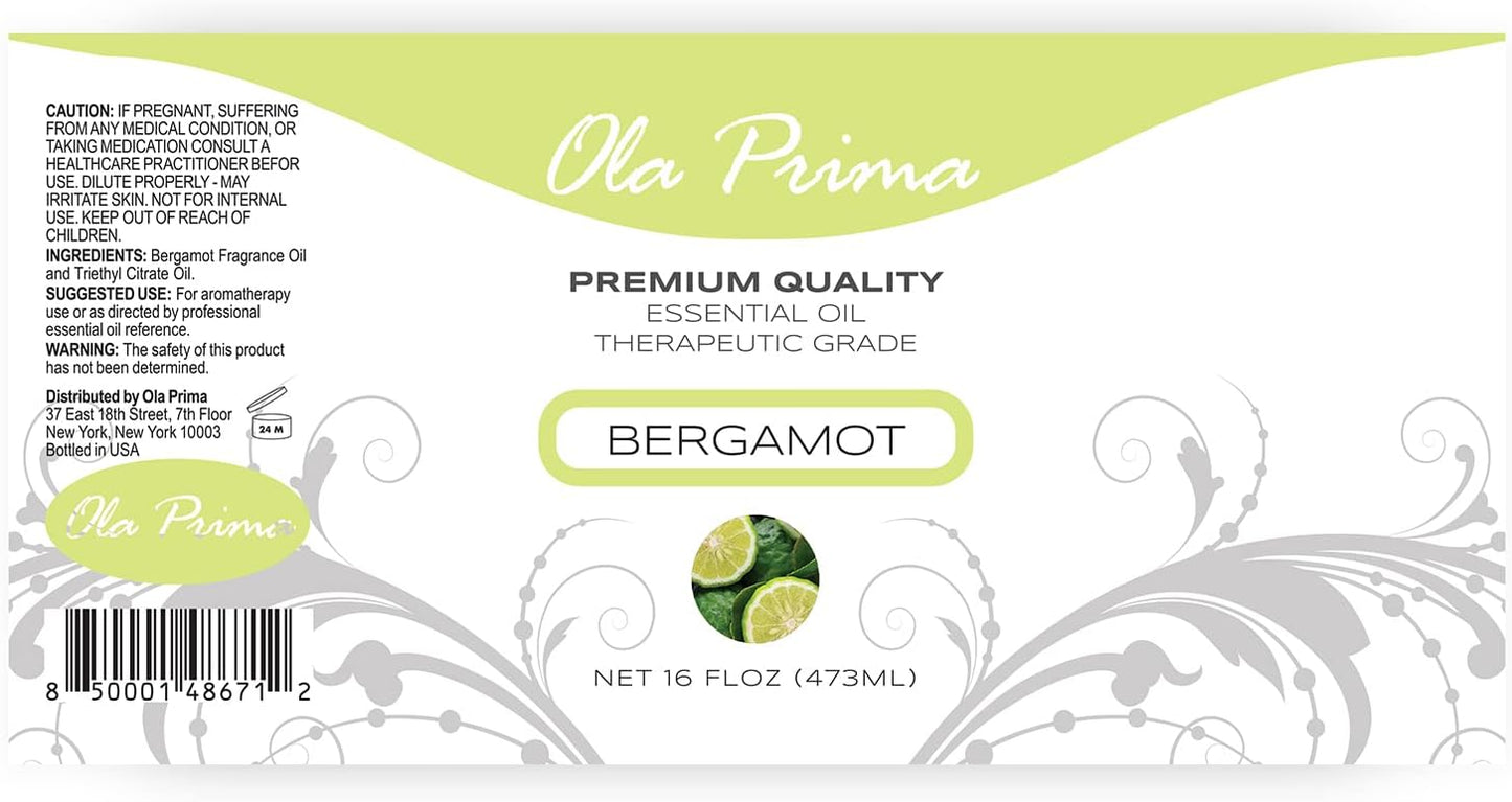 Ola Prima Oils 16oz - Bergamot Essential Oil - 16 Fluid Ounces