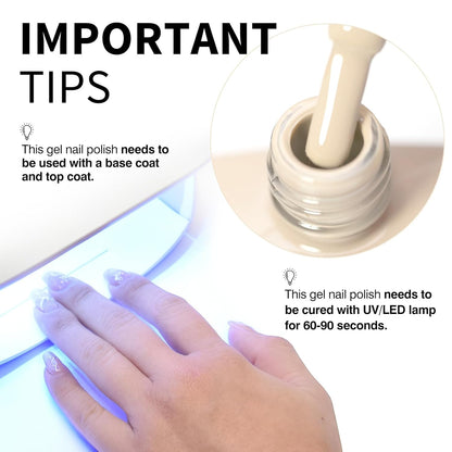 CANNI Nude Color Gel Polish, 1Pcs Albescent White Nude High Gloss Soak Off U V Gel Nail French Nail Manicure Salon DIY