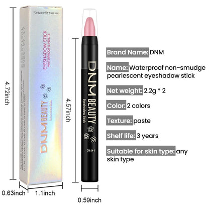 evpct 2Pcs Cream Eyeshadow Sticks Set for Eyes Waterproof, Pearl White Shimmer & Red Shimmer Matte Eye shadow Stick Pencil Pen Bulk sombras en crema para ojos 01+35
