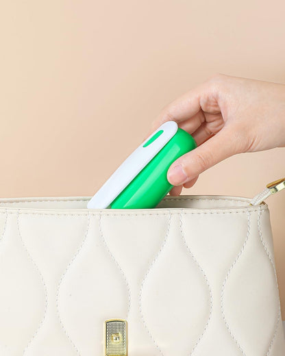 Travel Lint Roller for Clothes Reusable Mini Lint Remover and 4 Refills for Pet Hair Extra Sticky Total 150 Sheet Small Folding Lint Roller Portable in Pocket Purse Car (Green)