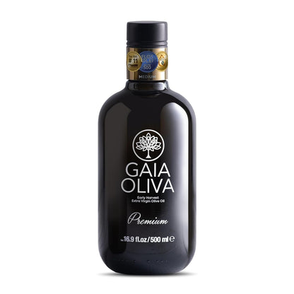 Gaia Oliva Cold Press Extra Virgin Olive Oil, Early Harvest Fruity Flavor Fresh Premium Olive Oil from Aegean Region, Aeite De Oliva Extra Virgen, Awardwinning - 500ml