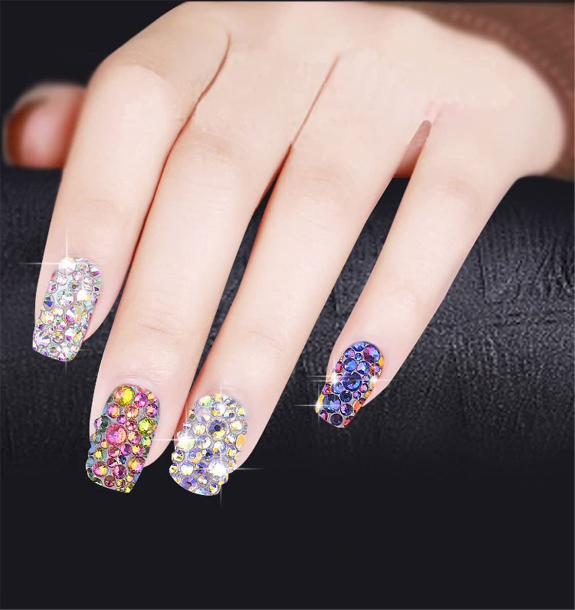 1000 Pieces SS20 5mm Flatback Rhinestones Clear Glass Round Gems Crystals for Nail Art DIY Crafts Clothes Shoes Bags （Champagne）