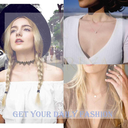 Vintage Square Pendant Necklace Polish Square Necklace Square Choker Necklace Gold Ball Chain Necklace Jewelry for Women (Gold)