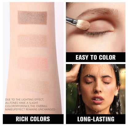 4 Colors Deep Rose Soft Pink Beige Brown Eye Shadow Palette Makeup, Neutral Matte Shimmer Eyeshadow Palette for Women Highly Pigmented Waterproof, paleta de sombras de ojos, Vegan 09