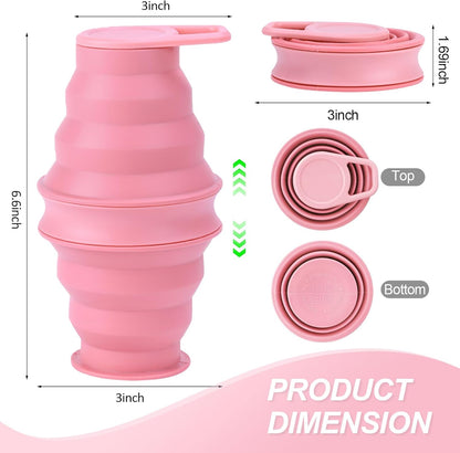 17oz Collapsible Water Bottle,Reuseable BPA Free Silicone Foldable Water Bottles for Outdoor, Travel Gym Hiking,Backpacking Portable & Leakproof,Portable Leak Proof Sports Water Bottle (A)