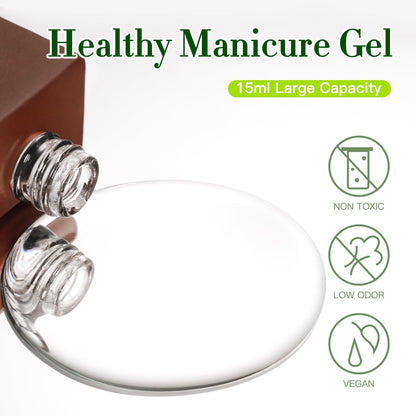 Double Rhythm 15ML No Wipe Gel Top Coat Base Coat Iridescent Glitter Shimmer 2 in 1 Nail Polish Soak Off Manicure DIY Home Salon (Matte Top Coat)