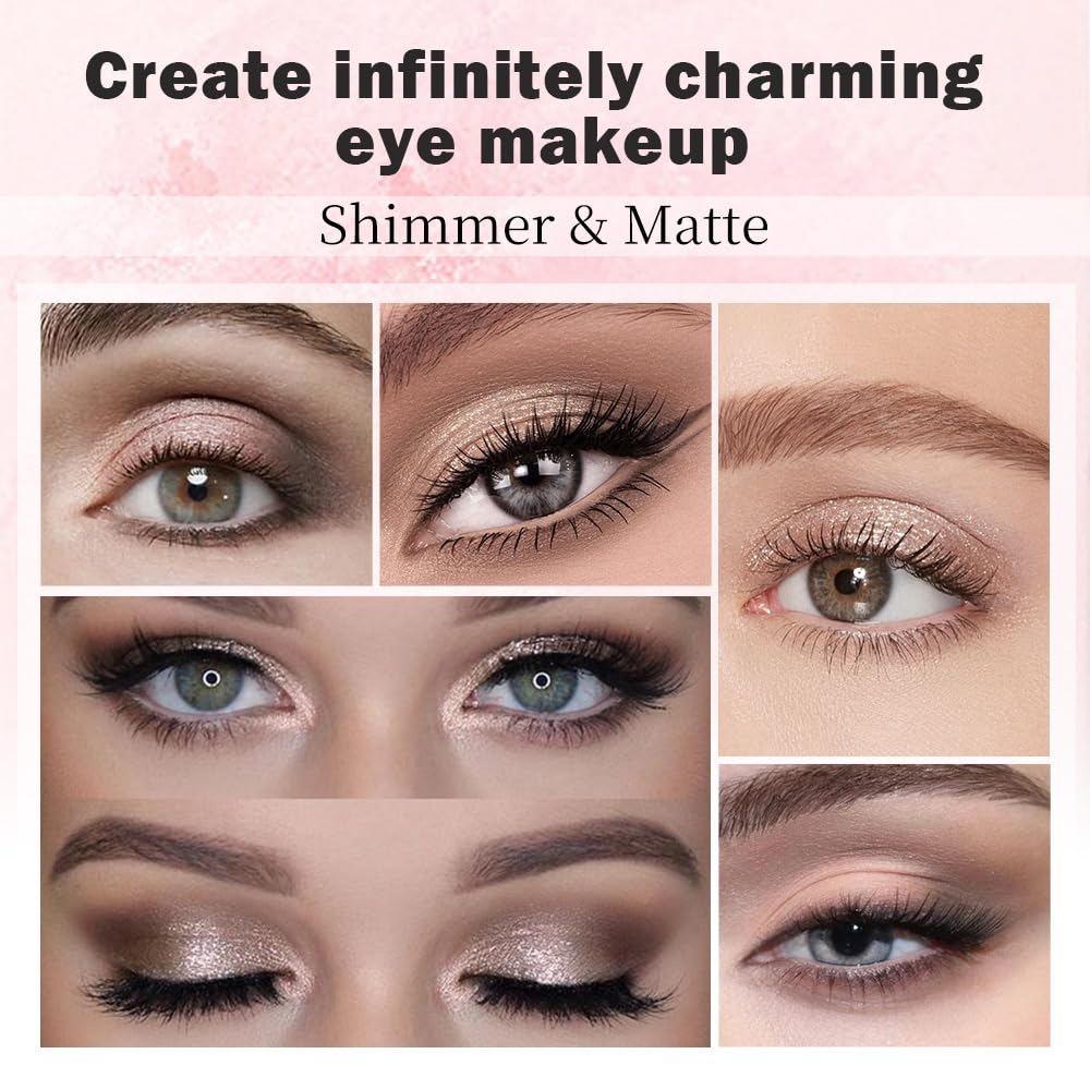 Nude Brown 7Colors Eyeshadow Makeup Palette with Mirror,Natural Neutral Eye Shadow Palettes for Older Women,Long Lasting Naturing-Looking,Lightweight,Waterproof,Eye Makeup Kit Travel Size,Vegan