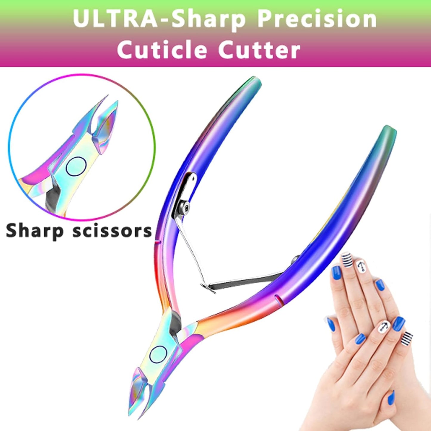 Cuticle Trimmer Cuticle Nippers, Durable Cuticle Cutter, Salon Toe Nail Cuticle Clippers, Stainless Steel Cuticle Remover Cuticle Scissor, Pedicure Manicure Tools for Fingernails and Toenails