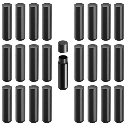 25PCS 5.5g Empty Lip Balm Tubes, Plastic Lip Balm Gloss Containers, Refillable Rotatable Deodorant Containers for DIY Lip Gloss Balm, Lipsticks, Solid Perfume, Black