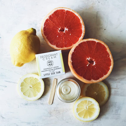 Little Seed Farm All Natural Deodorant Cream, Aluminum Free Deodorant for Women or Men, 2.4 Ounce - Grapefruit Lemon