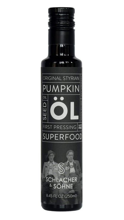 Schlacher & Söhne Styrian Pumpkin Seed Oil: 100% Pure, Cold Pressed, Non GMO, Gluten Free, Vegan, May Helps in Hair Growth, Made in Austria (8.4 FL OZ of 250 ml)