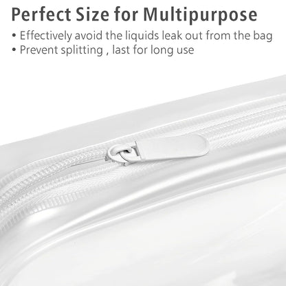 PACKISM Clear Toiletry Bag - 3 Pack TSA Approved Toiletry Bag Quart Size Bag, Travel Makeup Cosmetic Bag for Women, Carry on Airport Airline Compliant Bag, White