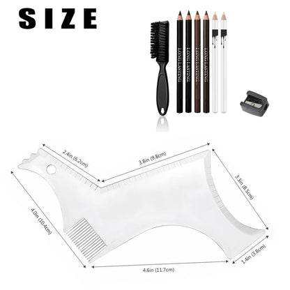 Barber Pencil Set - Edge Hairline Razor Trace Pencils Beard Guide Beard Hairline and Beard Shaping Pencils,with Sharpener Ruler Brush for Men