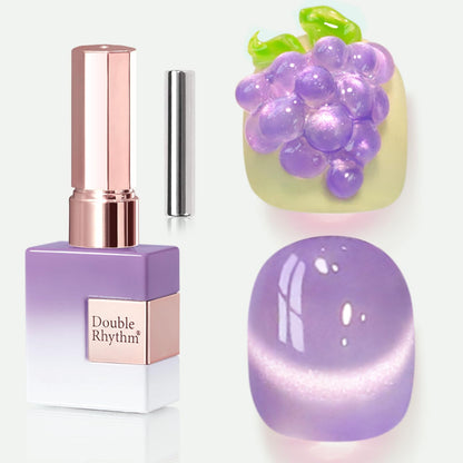 Double Rhythm 0.5 OZ Cat Eye Gel Polish with Magnet 15ML Holographic Glitter Shimmer Translucent Jelly Color Magnetic Nail Polish Salon DIY at Home (Lavender-MC1210)
