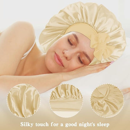 3pcs satin bonnet silky bonnet