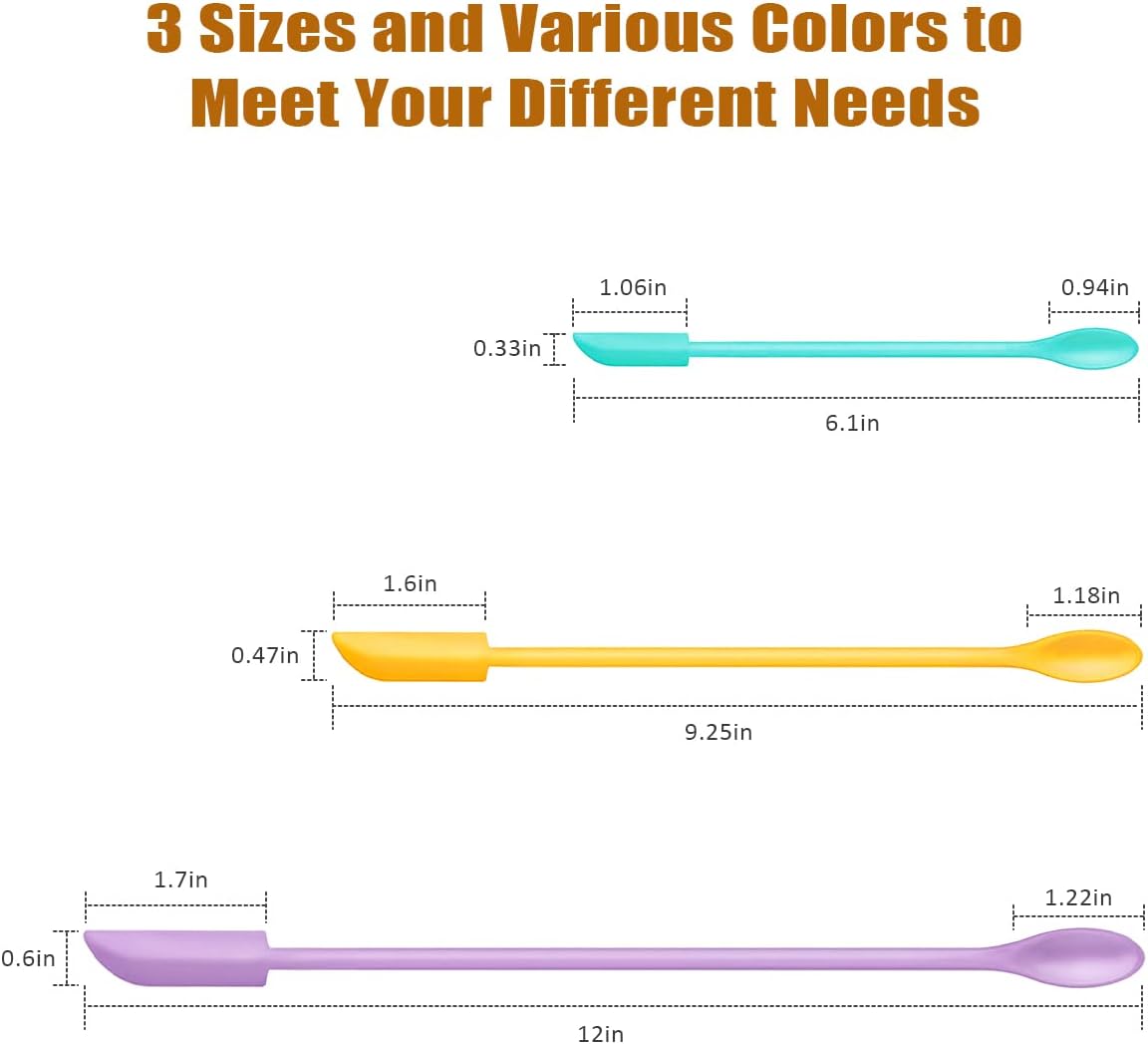 Silicone Spatula Set (6Pcs) - Mini Scraper Tool for Beauty & Food - Reach Every Last Drop, Multi-Size Spatulas for Makeup Jars, Lotion Bottles & Kitchen Containers