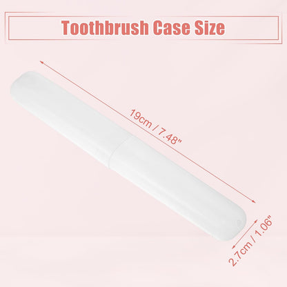 VOCOSTE 2 Pcs, Toothbrush Travel Case, Plastic, Lightweight Traveling Toothbrush Holders Case, for Travel Business, White, 7.48"x1.06"