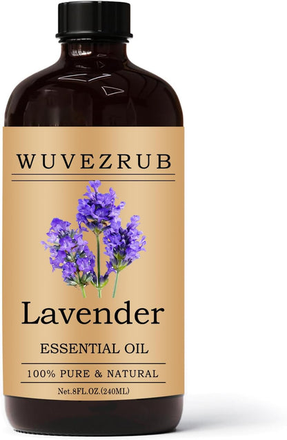 Lavender Essential Oils 240ML- Pure and Natural Lavender Essential Oil for Aromatherapy Diffuser,Soap Making & DIY - Lavender /8 Fl Oz