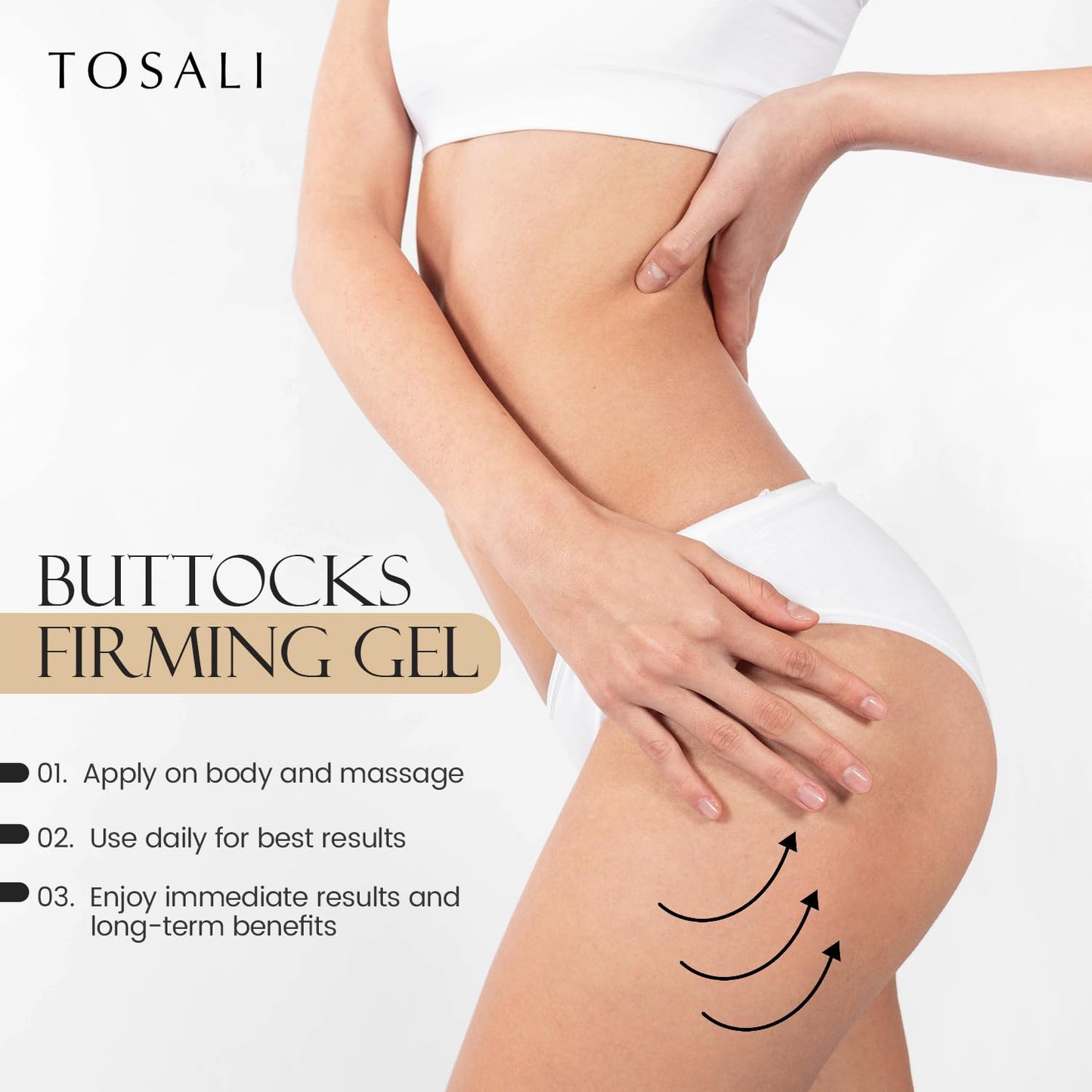 Buttocks Firming Gel 6.8 fl oz - Stretch Marks Removal, Anti Aging & Anti Cellulite Gel with Caffeine, Aloe Vera & Essential Oils, Instant Hydration Skin Care Formula, Tightening & Skin Firming