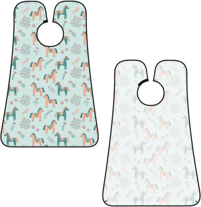 Beard Trimming Hair Catcher, Flowers Floral Horse Couple Art Shave Bib, Non-Stick Bib Apron Waterproof, Shaving Tool for Men for Husband Father’s Day