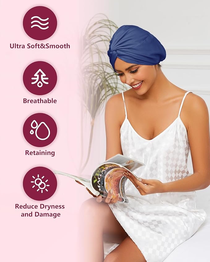 Adjustable silk satin hair bonnet