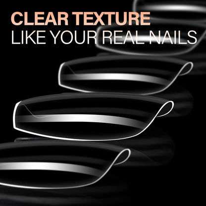 AILLSA Short Coffin Nails Clear Full Cover Nail Tips Medium Gel Fake Nails Tips for DIY Press on Nail Extension, 216PCS 12 Sizes False Acrylic Preshaped Gelly Soft Nail Tip for Women