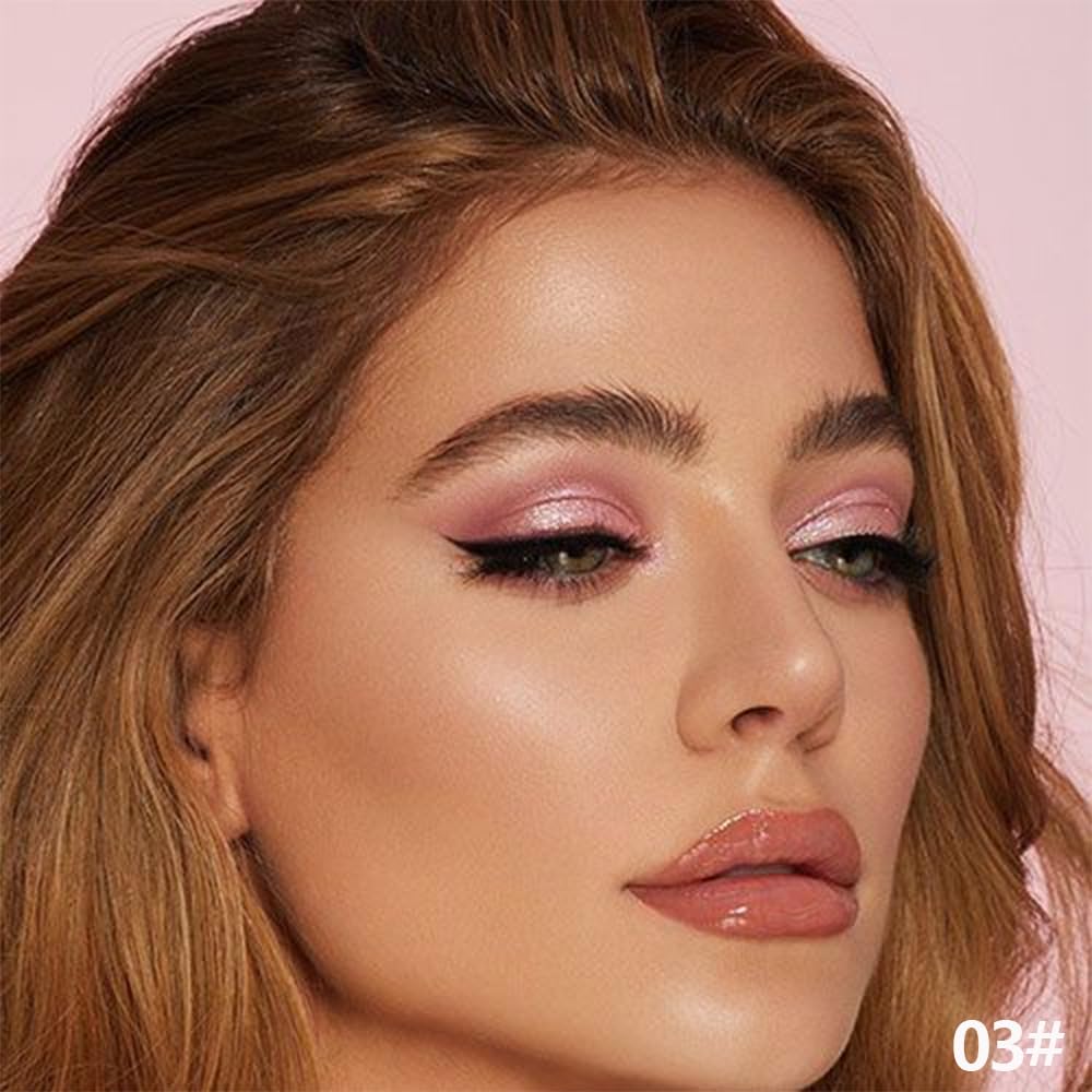 Rose Gold Shimmer Cream Eye Shadow Stick Makeup for Women, Rose Gold Shimmer Matte Eye Shadow Brightener Stick for Eyes, Waterproof Eyeshadow Pencil Applicator Blendable for Eye Highlight 03