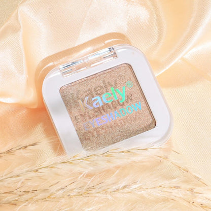 evpct Light Nude Brown Shimmer Single Eyeshadow Palette Makeup for Older Women, Iced Latte Glitter Sparkle Cream Eye Shadow Palette Brightener Makeup for Older Women, High Pigment Monochrome Eyeshadow