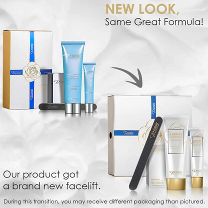 Dead Sea Premier Beautifying Nail Kit Milk and Honey - Salon Quality Manicure, hand & Body Lotion, Cuticle Oil, Nail File, 3 step Buffing Block