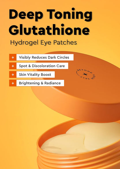 Bewants Hydrogel Eye Patches with Deep Toning Glutathione, 60 Patches, Under Eye Masks for Brightening and Radiance, Caffeine & Niacinamide patches, Korean Skincare