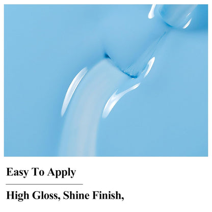 Blue Nail Polish Quick Dry Pastel Nail Lacquer Sheer Color, Light Blue Regular Fast Dry Fingernail Polish Bulk Non Gel Long-Lasting DIY Salon Gift For Women
